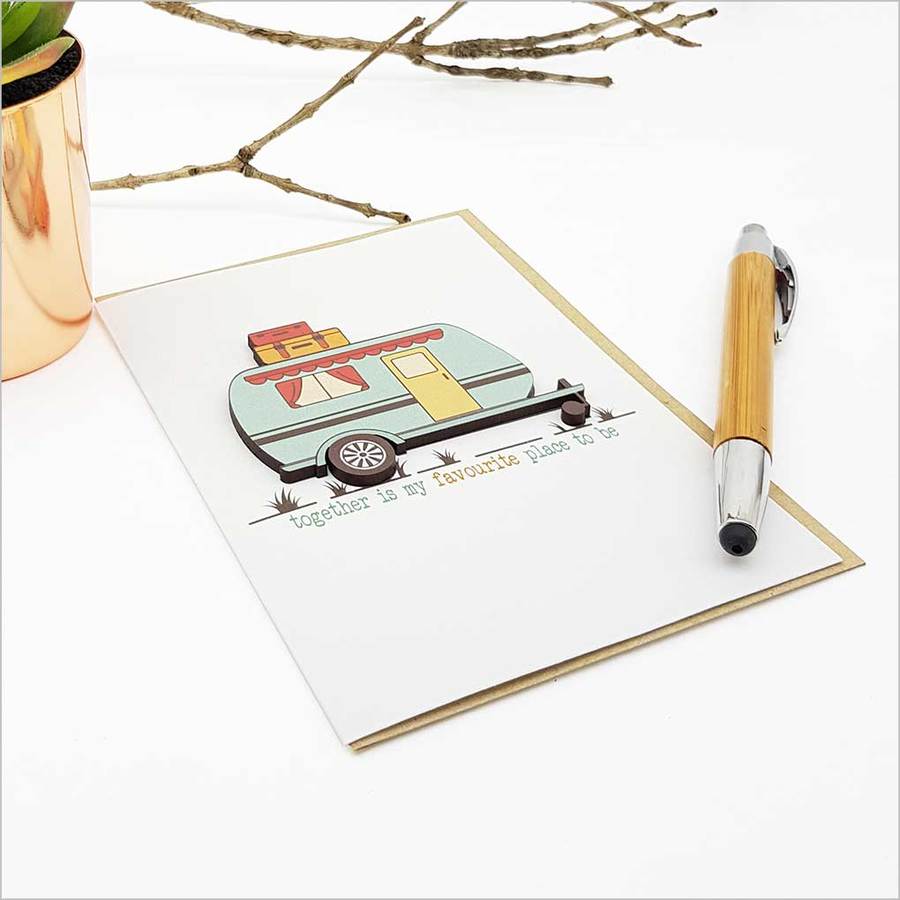 Greeting Card with Embellishment: Caravan (Favourite Place)