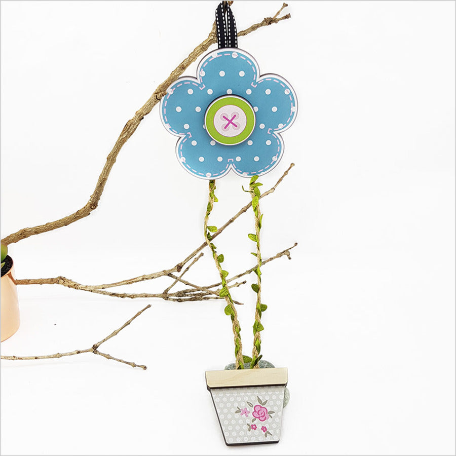 Daisy Blue Hairclip Tidy: stylish organizer for hair accessories with a charming daisy design, made from durable MDF.
