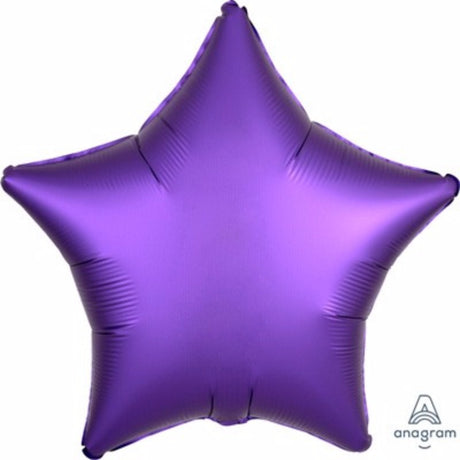 45cm purple star foil balloon with satin finish, ideal for elevating celebrations and decorative setups.