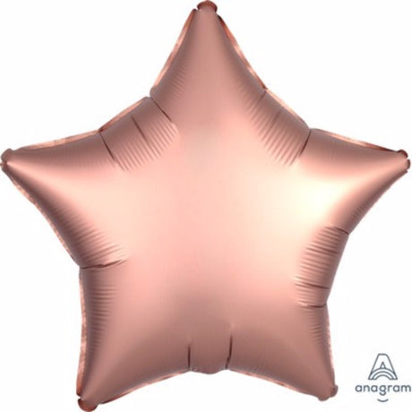45cm rose copper star foil balloon, self-sealing, luxe satin finish, ideal for elegant celebrations and decor.