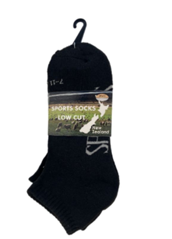 ANKLE SOCKS - Black 20CM (12 PAIRS)