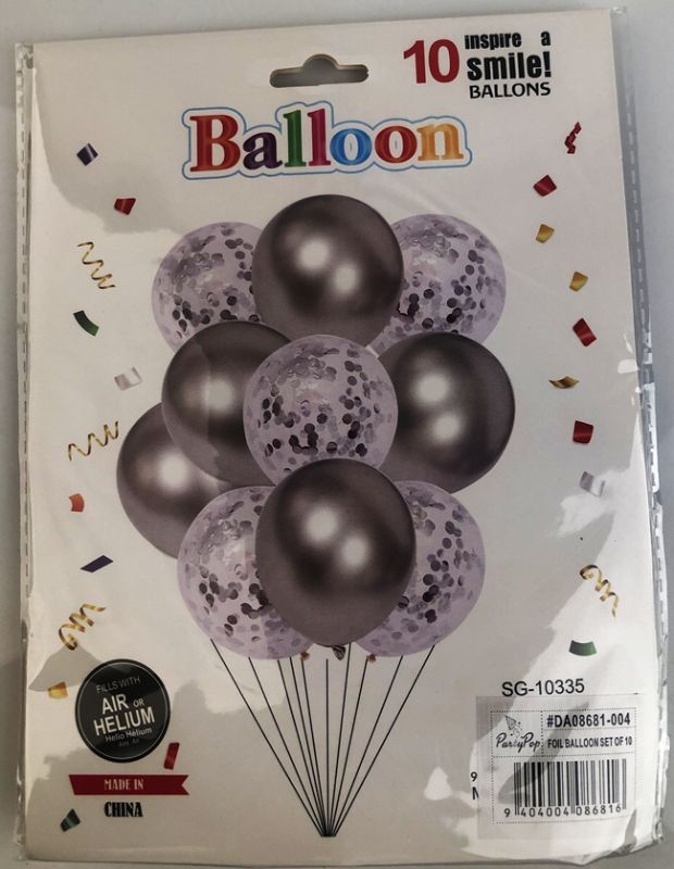 BALLOONS - SILVER 10pcs (12 Packs)