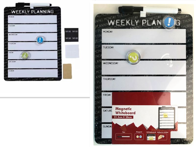 WEEKLY WHITE BOARD - 21.5 x 28CM (Set of 6)
