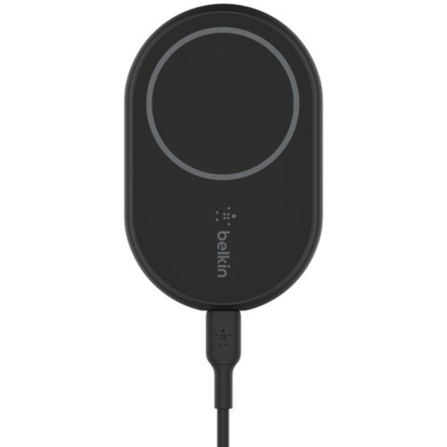 Belkin BOOST?CHARGE MagSafe Auto Charger for iPhone 12, 10W fast wireless charging with magnetic alignment and sturdy vent clip.
