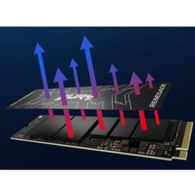 Kingston FURY Renegade 2TB M.2 SSD for high-speed gaming with 7300 MB/s read and 7000 MB/s write speeds.