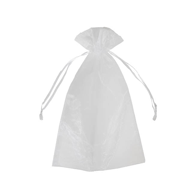 Organza Bag White Pack of 10. 15x24cmH.