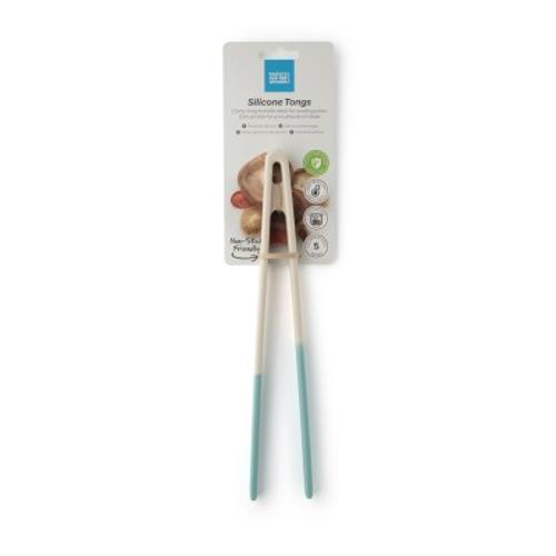 Taylors Silicone Tongs 29cm - Buttermilk/Turquoise