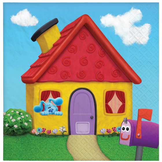 Colorful Blue's Clues lunch napkins featuring beloved characters, perfect for kids' parties and daily meals.