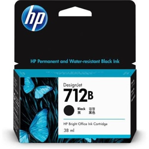 HP 712B 38-ml Black DesignJet Ink Cartridge (3ED28A)
