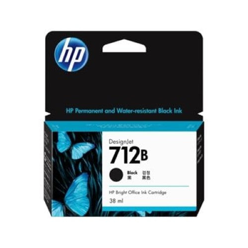 HP 712B 38-ml Black DesignJet Ink Cartridge (3ED28A)