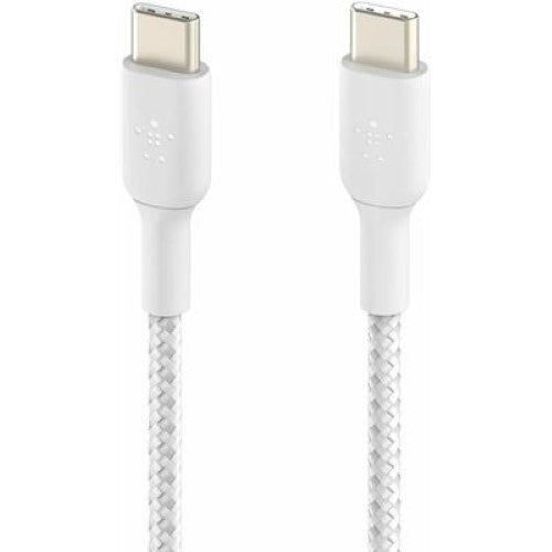 Belkin 15cm USB-C TO USB-C BOOSTCHARGE CABLE, BRAIDED, WHITE (CAB004BT0MWH)