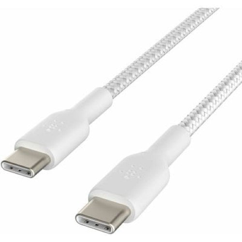 Belkin 15cm USB-C TO USB-C BOOSTCHARGE CABLE, BRAIDED, WHITE (CAB004BT0MWH)