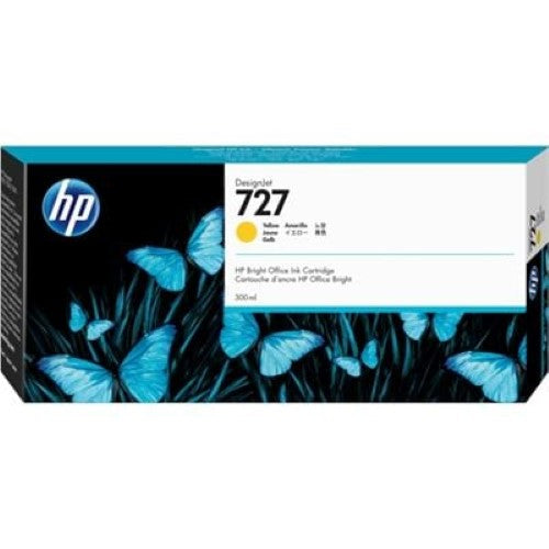HP 727 300-ml Yellow Ink Cartridge (F9J78A)
