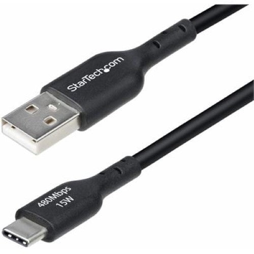 2m USB-A to USB-C Charging Cable Black