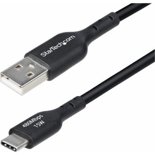 2m USB-A to USB-C Charging Cable Black