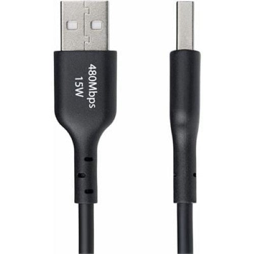 2m USB-A to USB-C Charging Cable Black