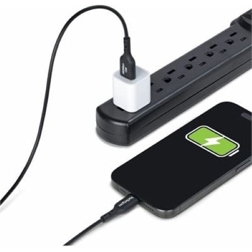 2m USB-A to USB-C Charging Cable Black