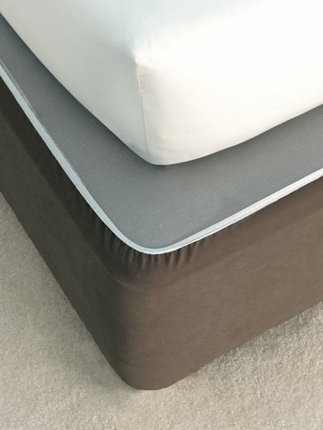 Chocolate faux suede double bed wrap with adjustable elastic for a stylish bedroom upgrade.
