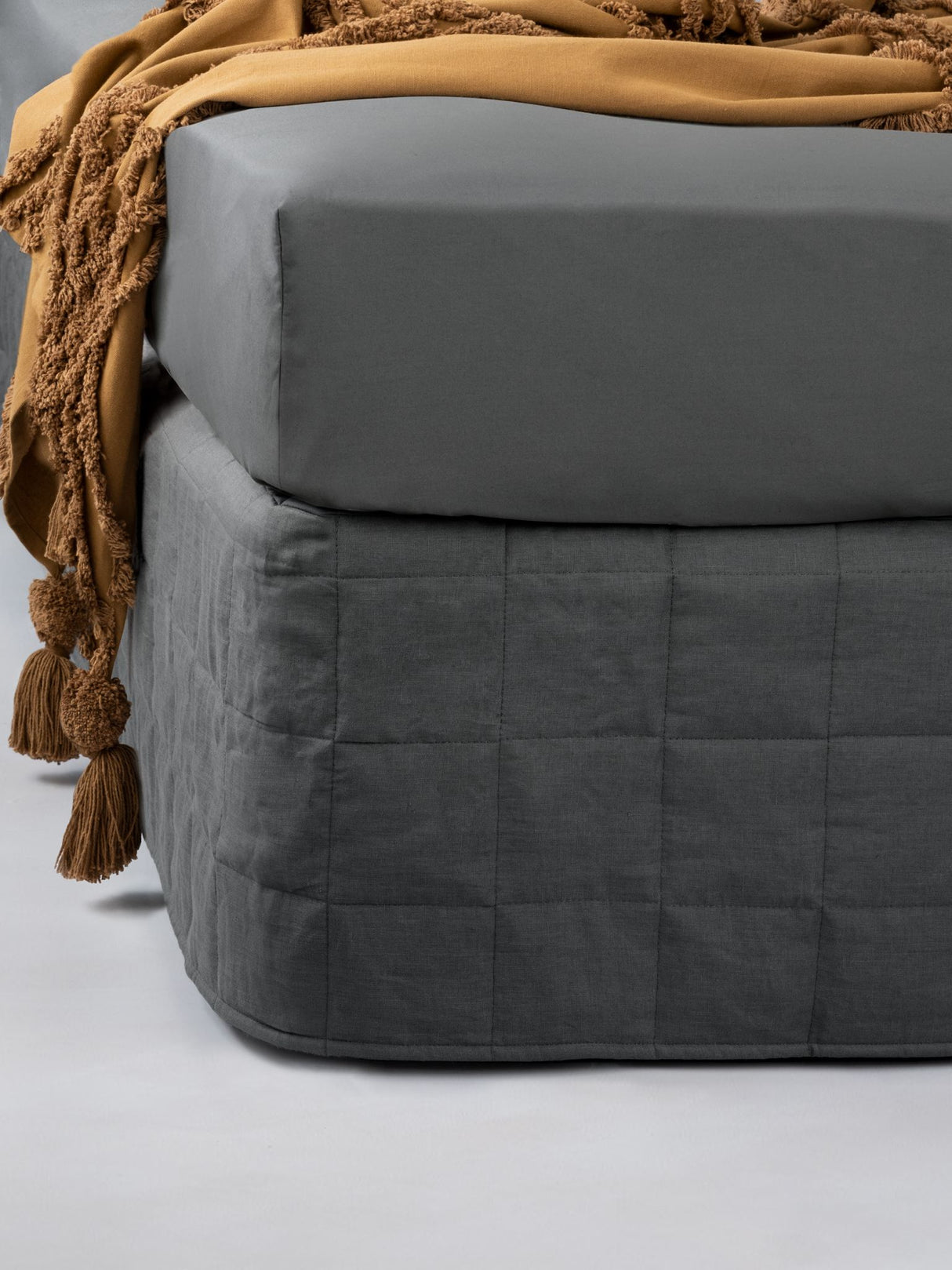 Super King Quilted Valance - Nimes Magnet by Savona