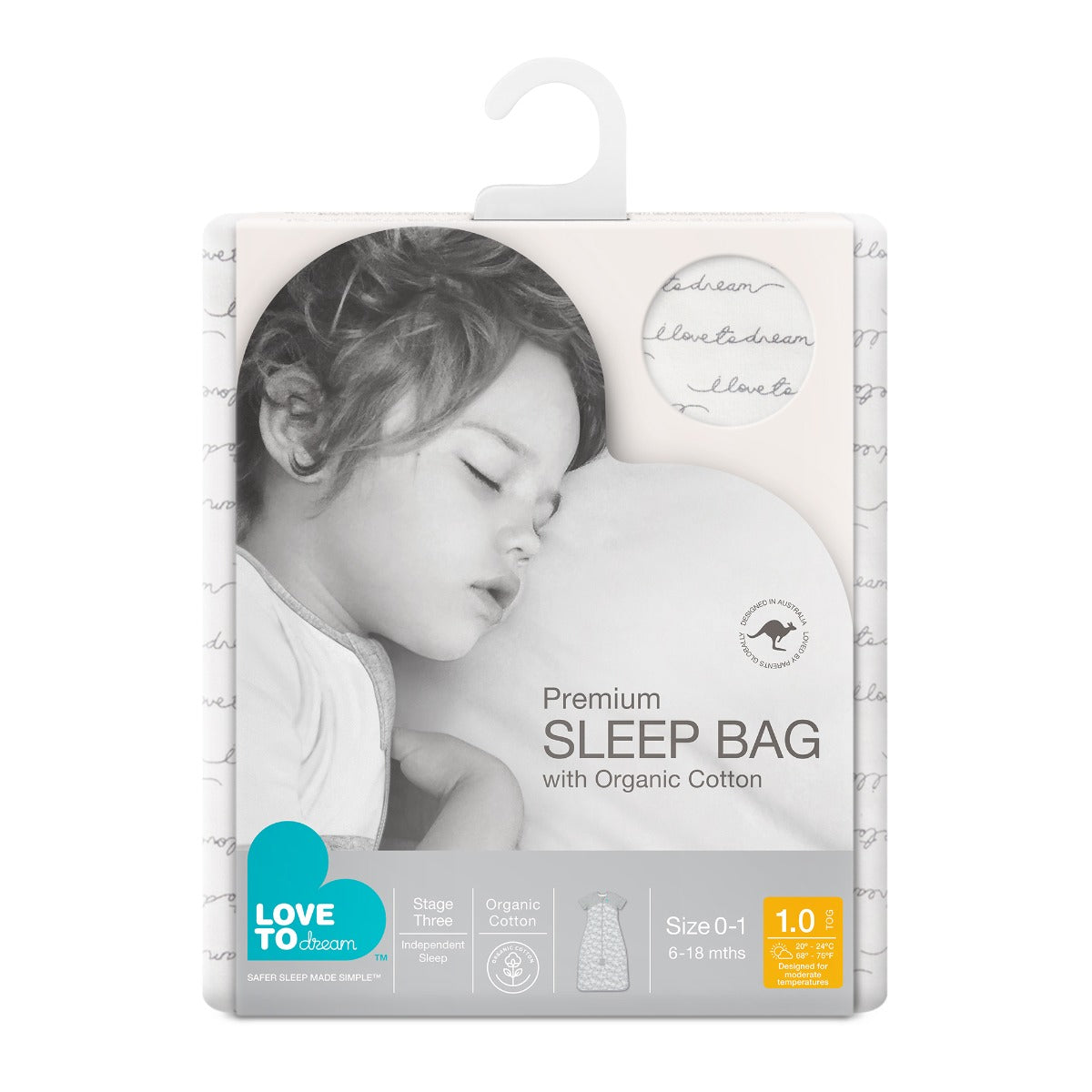 Love to DreamSleep Bag™ Organic 1.0 Tog - Dreamer - Large