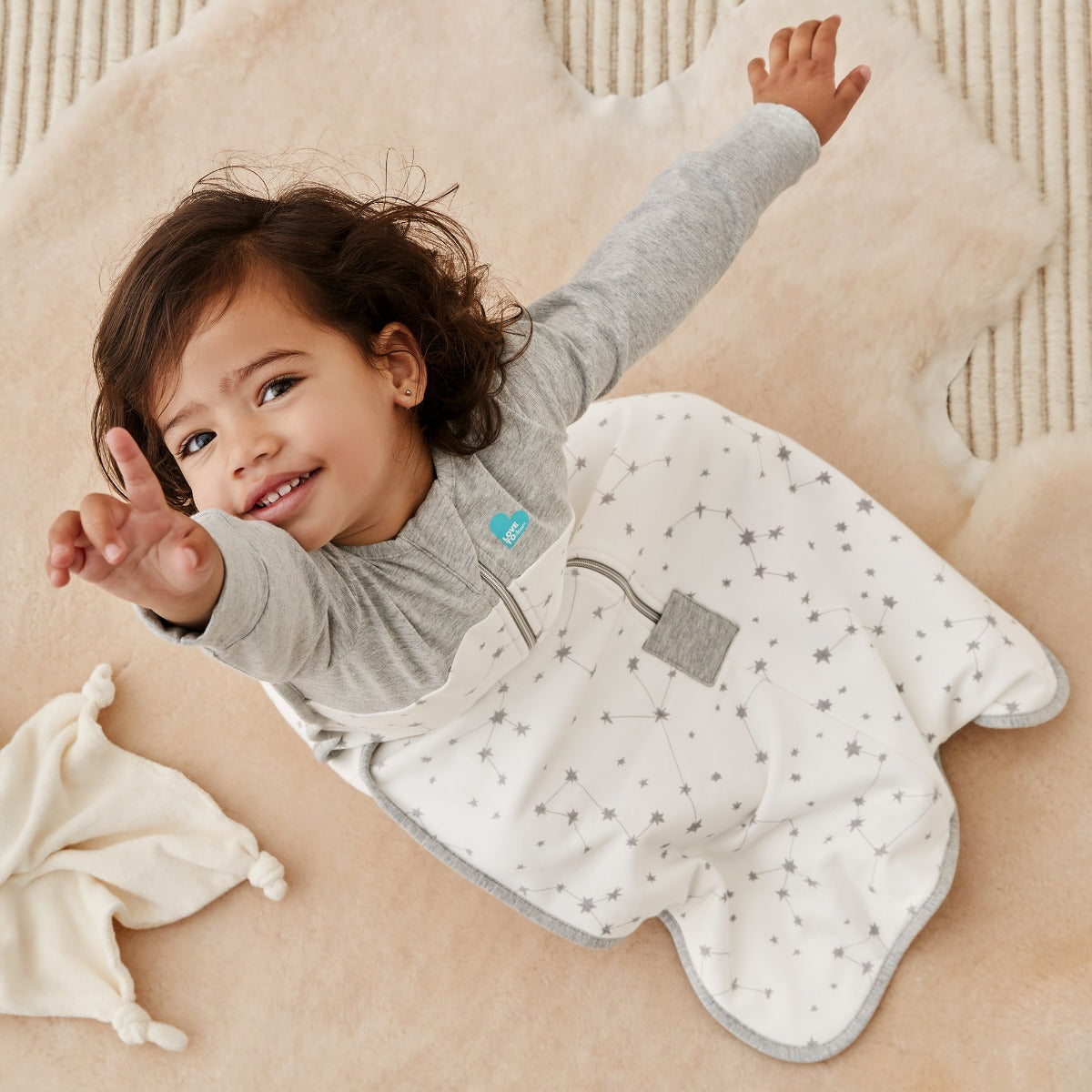 Love to Dream Sleep Bag™ Organic Long Sleeve 1.0 TOG - Stellar White - 18-36m