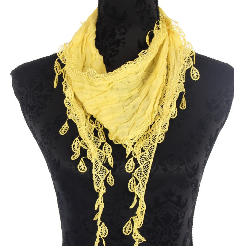 Scarf - Solid Cotton Triangle - Yellow