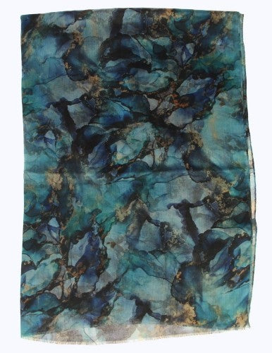 Scarf - Abstract Geological Reversable AQUA