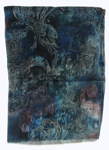 Scarf - Paisley Reversable BLUE - Set of 2