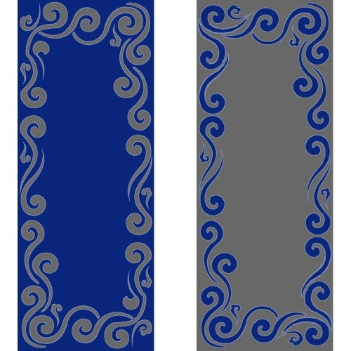 Scarf - Reversable Scarf With Curls NAVY