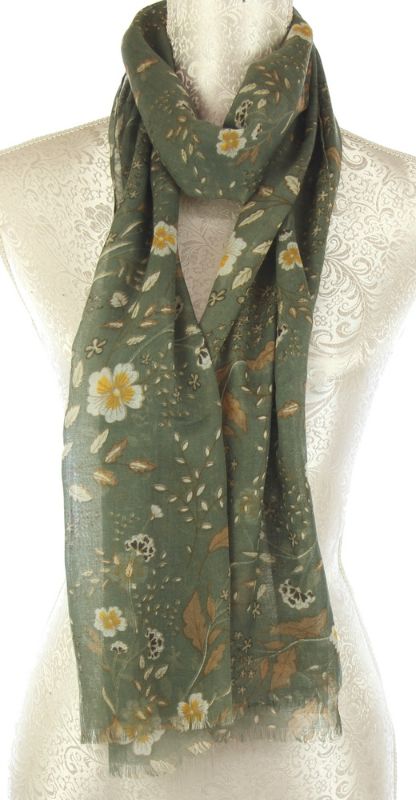Scarf - Mustard on Olive Floral (Set of 2)