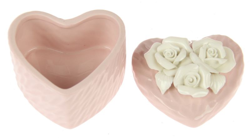 Trinket Box - Rose on Heart Pink (2 Units)