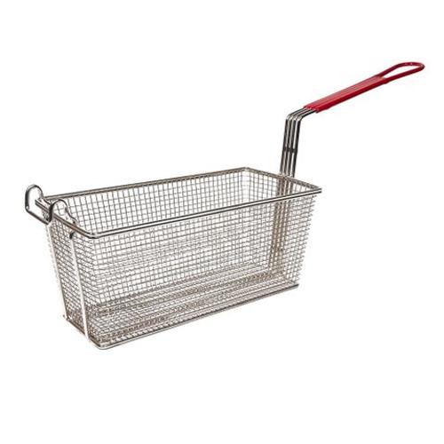 Fry / Chip Basket Rectangle 340X165X150mm Red Handle