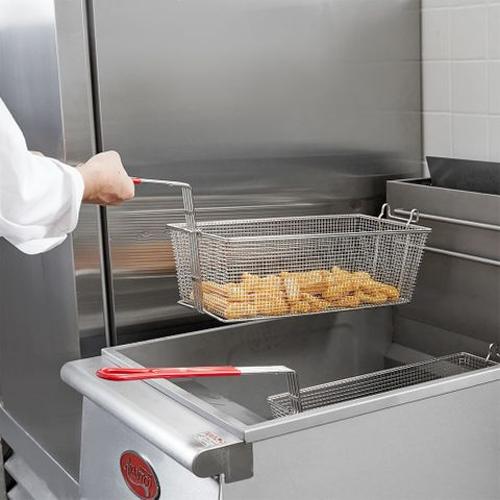 Fry / Chip Basket Rectangle 340X165X150mm Red Handle
