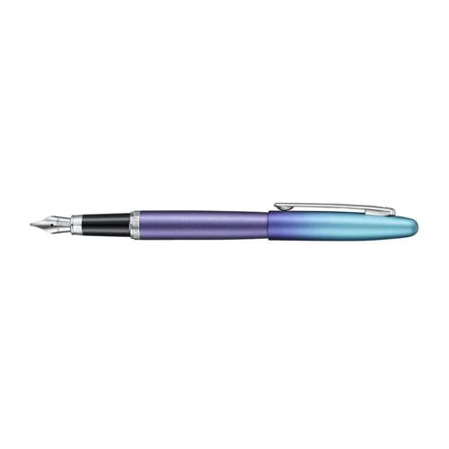 SHEAFFER EXPRESSIONS VFM GRADIENT BLUE/CHROME FOUNTAIN PEN MEDIUM NIB