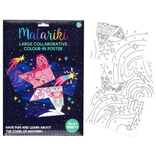 Matariki Colour-In Classroom Poster A4 X 36pcs