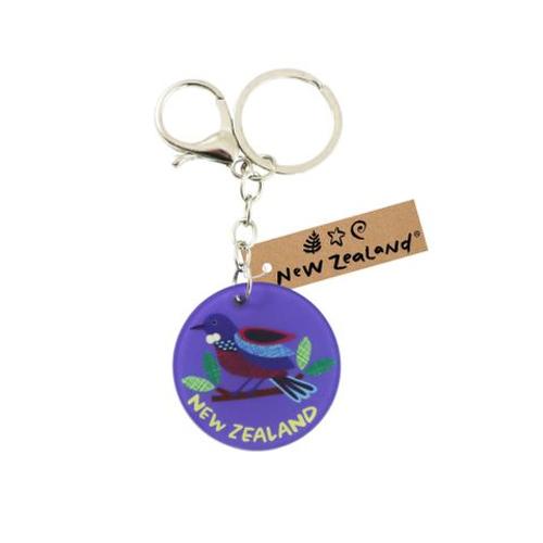 Keyring with Clip NZ Round Tui 45mm
