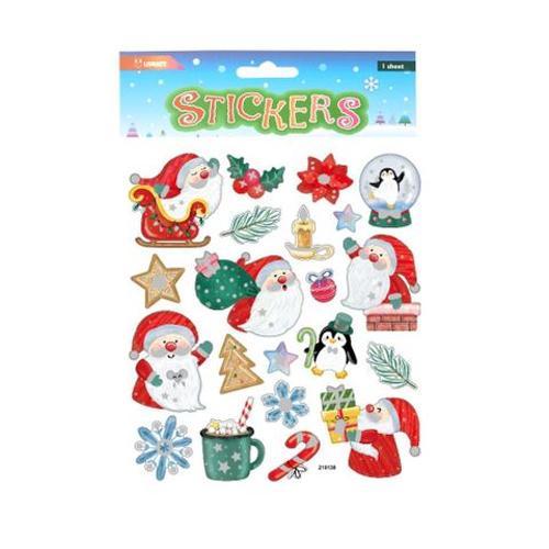 Xmas Stickers Santa & Friends 15x17cm