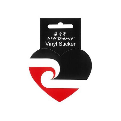 Vinyl Sticker NZ Maori Heart Flag 9cm