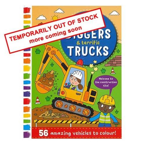 Colouring Book Diggers & Trucks 56pg 270×197