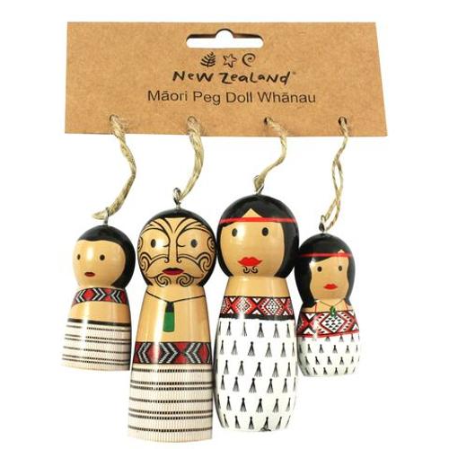 Peg Doll Hanging NZ Whanau 4 Pce