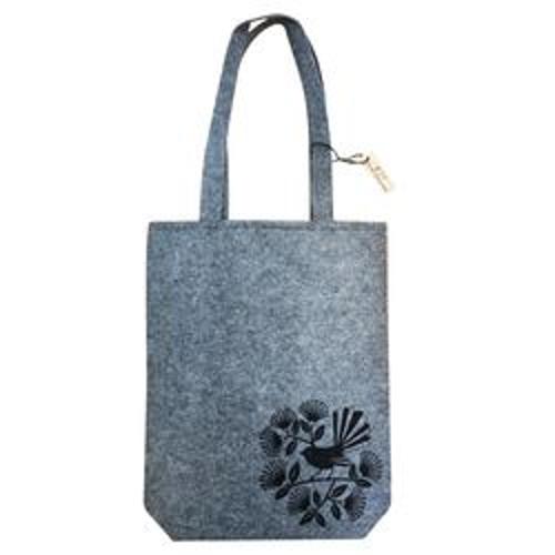 Tote Bag Felt Fantail 38x32cm Grey