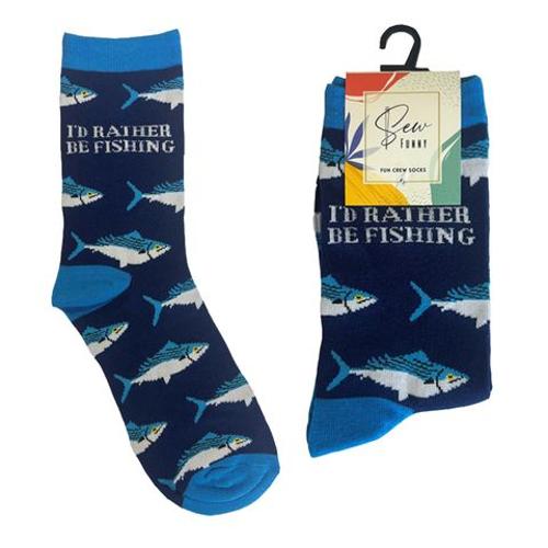 Novelty Socks - I'd Rather Be Fishing