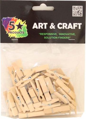 Wooden Pegs 35mm X 7mm 30pcs Natural