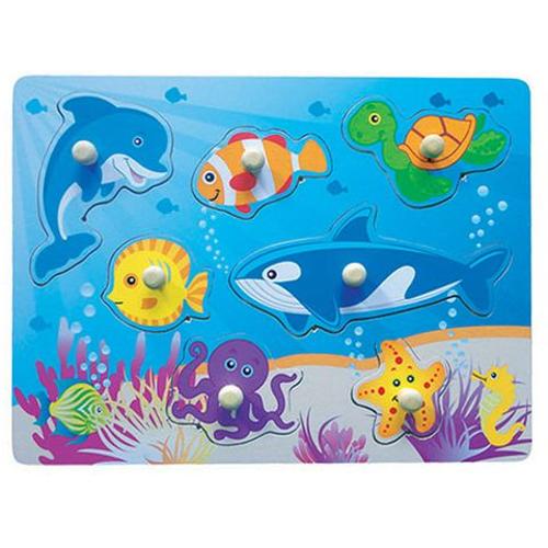 Elf Wooden Peg Puzzle 7pcs Sea
