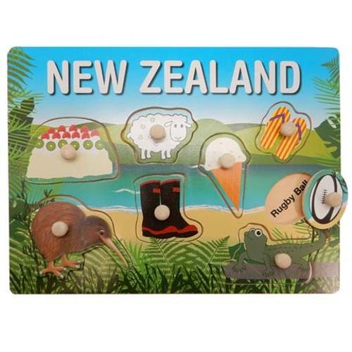 Elf Wooden Peg Puzzle 8pcs Kiwiana