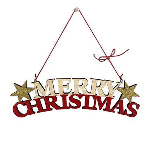 Xmas Wooden Hanging Sign Merry Christmas