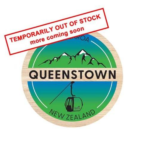 Magnet Queenstown Outline Round Wooden 70 Mm