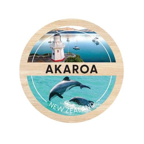 Magnet Akaroa Round Wooden 70 Mm