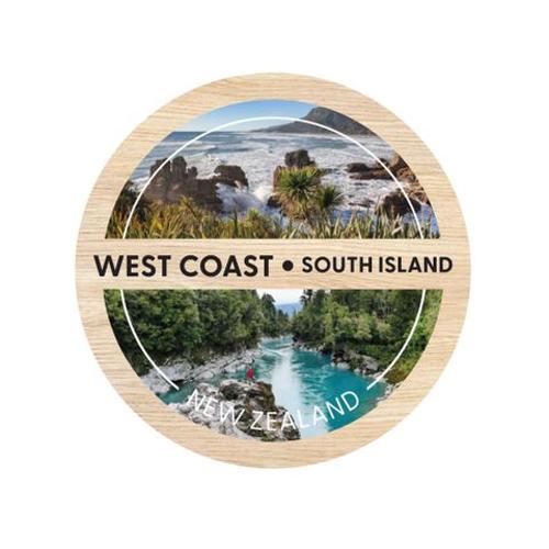 Magnet West Coast Round Wooden 70 Mm