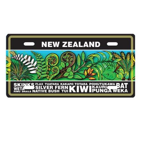 Magnet Licence Plate Small - NZ Ferns 12x6cm